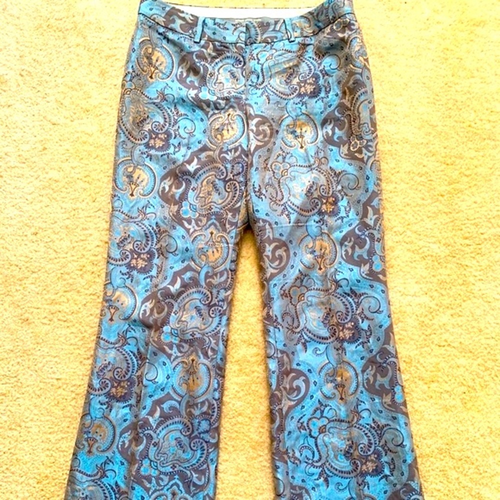 Express Editor Teal Paisley Pants
